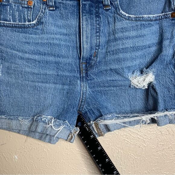 Madewell high rise denim short cut off distressed - Picture 9 of 9